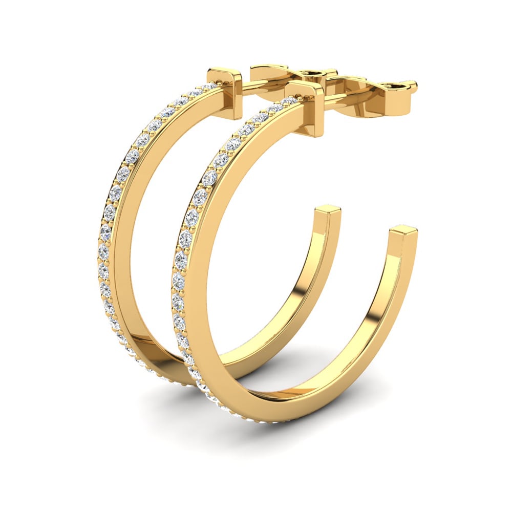 Saphir Blanc Boucle d'oreille femme Epifania 18 mm