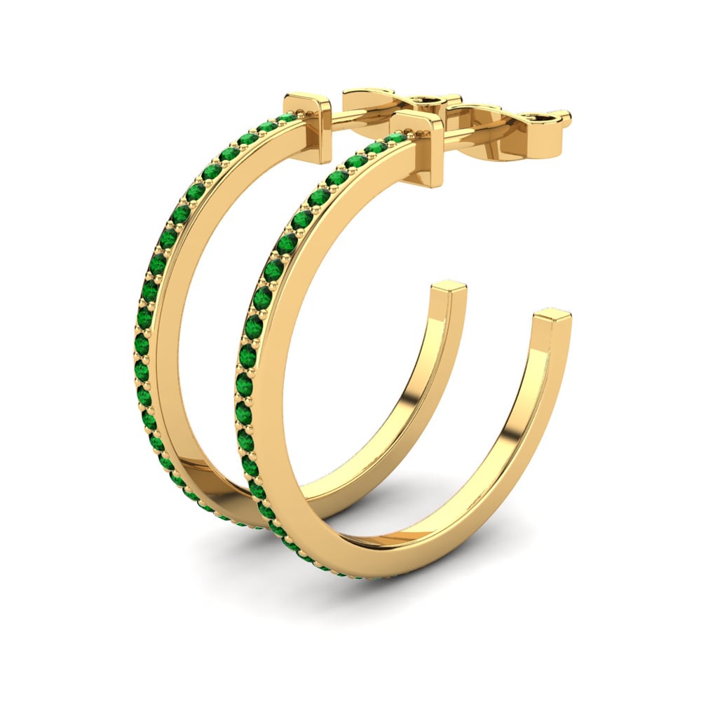 Zircone Vert Boucle d'oreille femme Epifania 18 mm