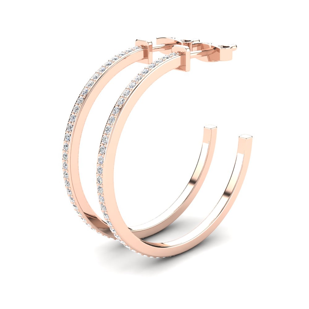 Or rose 585 Boucle d'oreille femme Epifania 25 mm