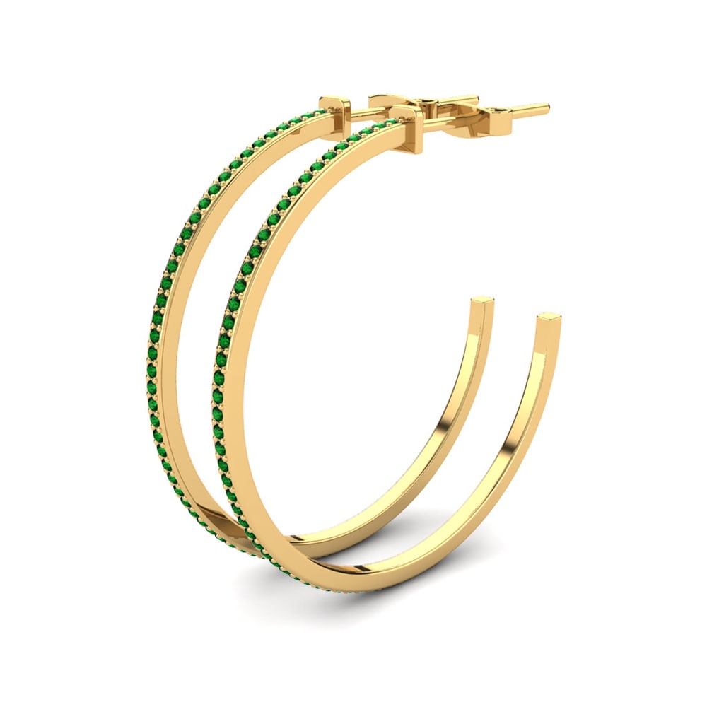 Zircone Vert Boucle d'oreille femme Epifania 32 mm