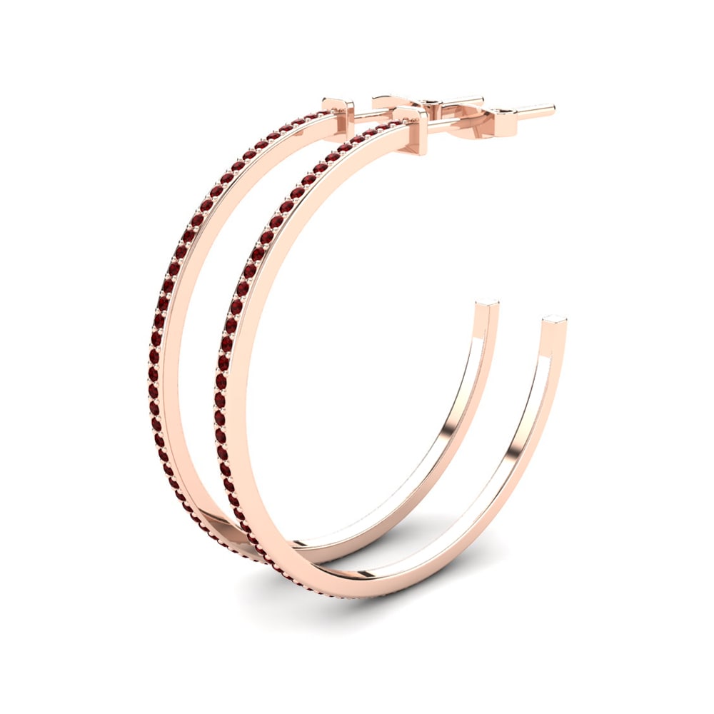 Or rose 585 Boucle d'oreille femme Epifania 32 mm