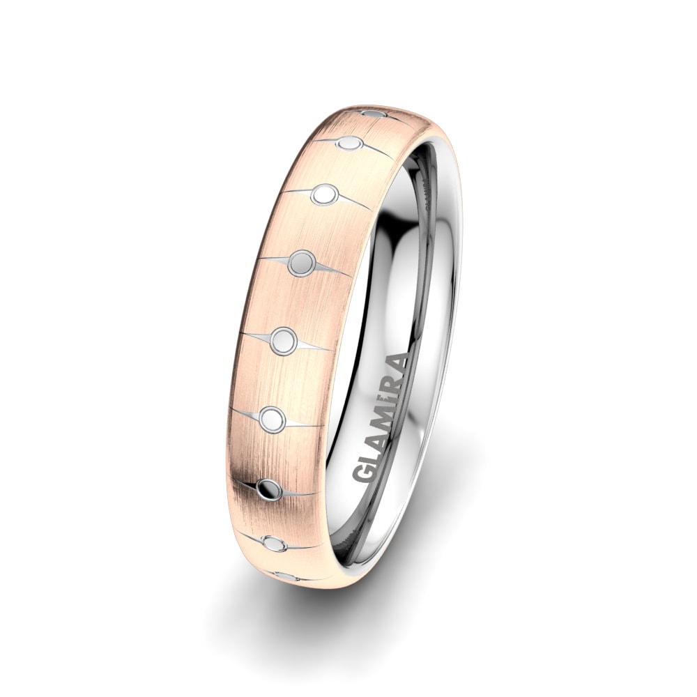 9k Rose & White Gold Men's Wedding Ring Sensual Night 5 mm