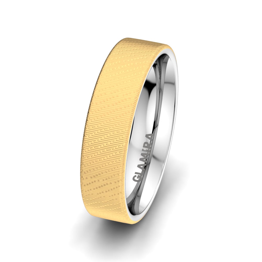 14k Oro Amarillo & Blanco Anillo de Pareja Wondrous Susan 6 mm