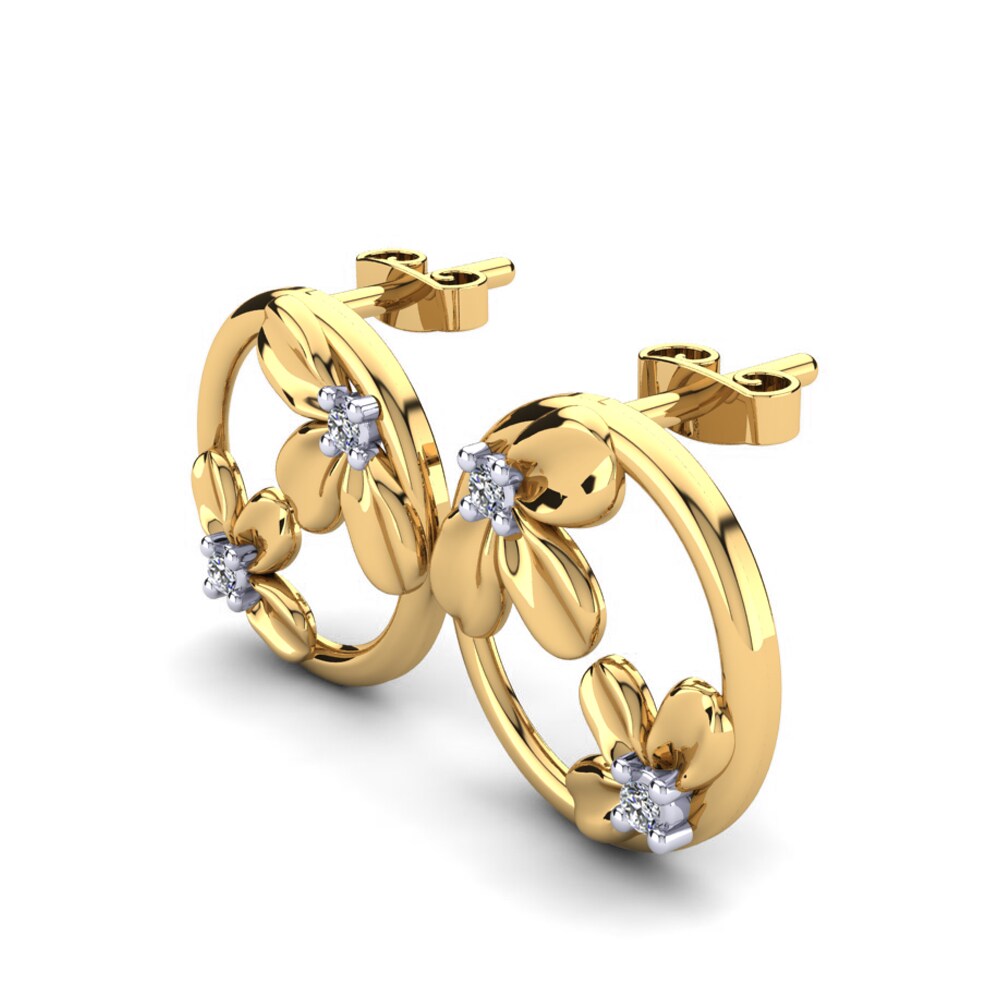 14ct Yellow & White Gold White sapphire Women's Earring Farangis
