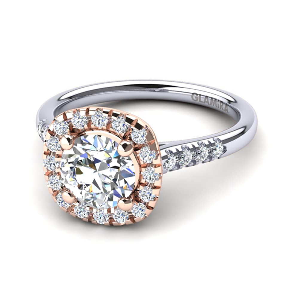 18k White & Rose Gold Engagement Ring Fayette