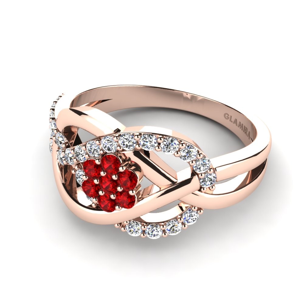 Circonita Roja Anillo Flora