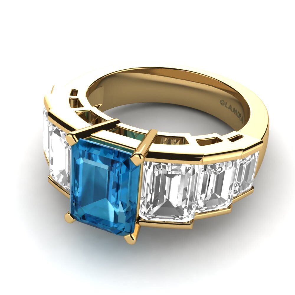 9k Oro Amarillo Anillo de compromiso Camille