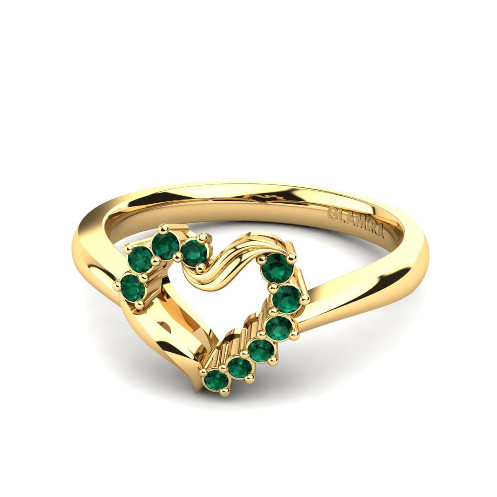 14ct Yellow Gold Green Zirconia Ring Ara
