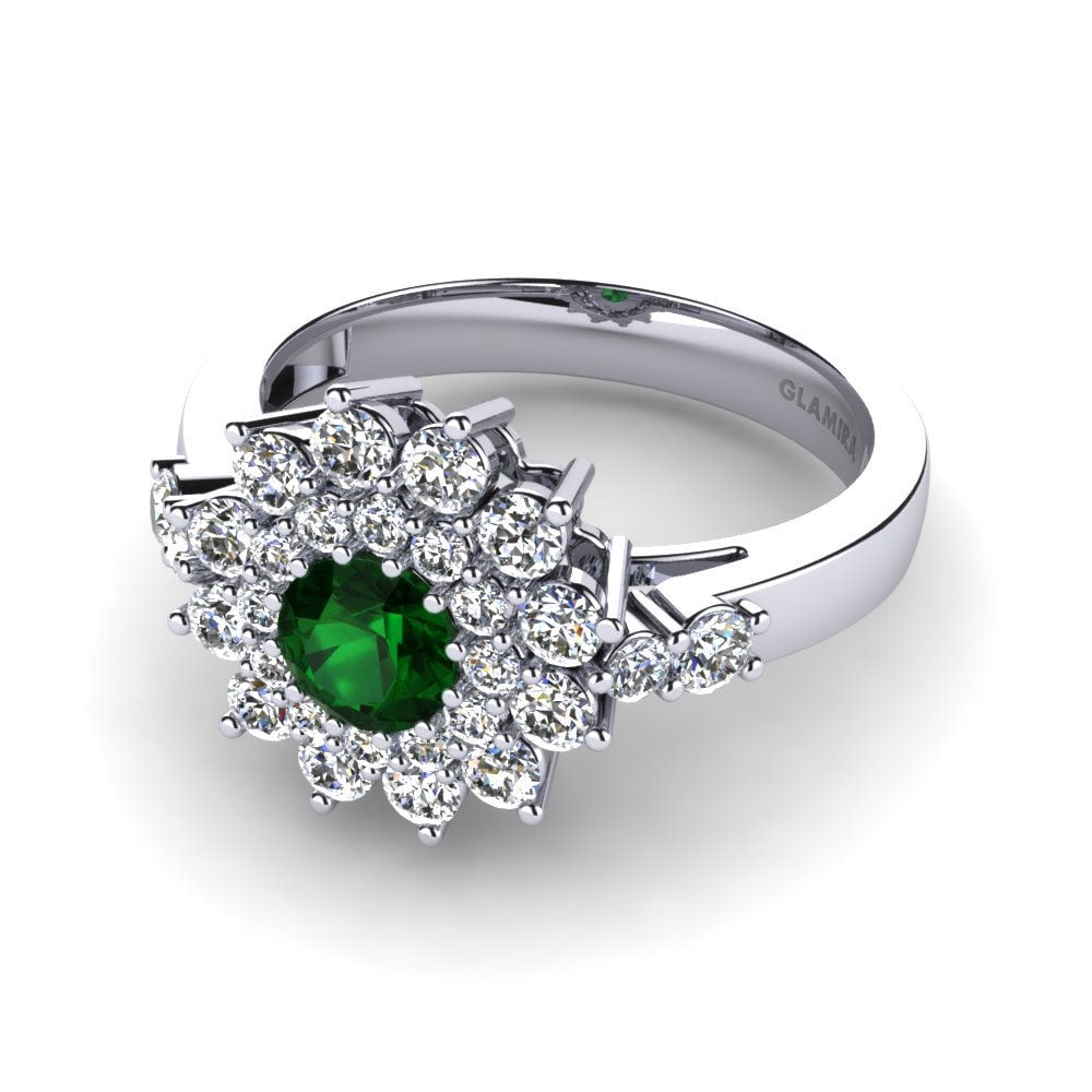 Emerald (Lab Created) Engagement Ring Shelly