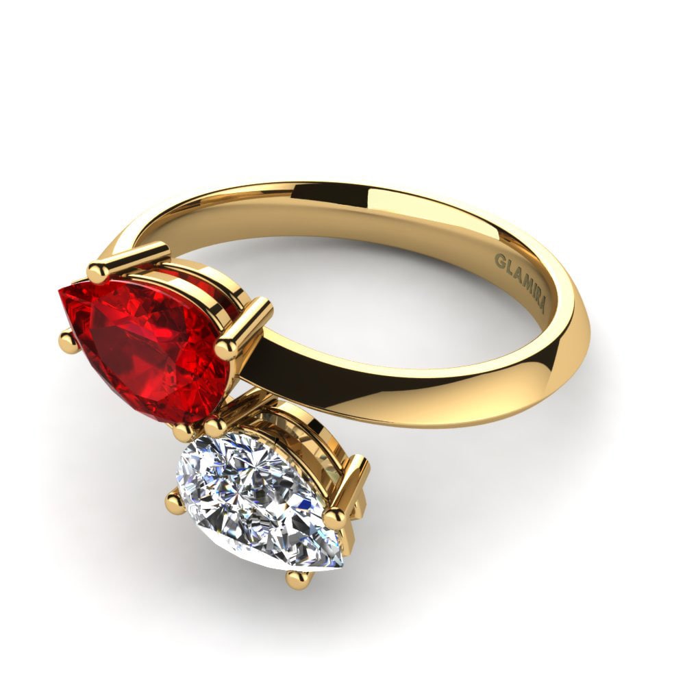 Zircone Rouge Bague de fiançailles Hera