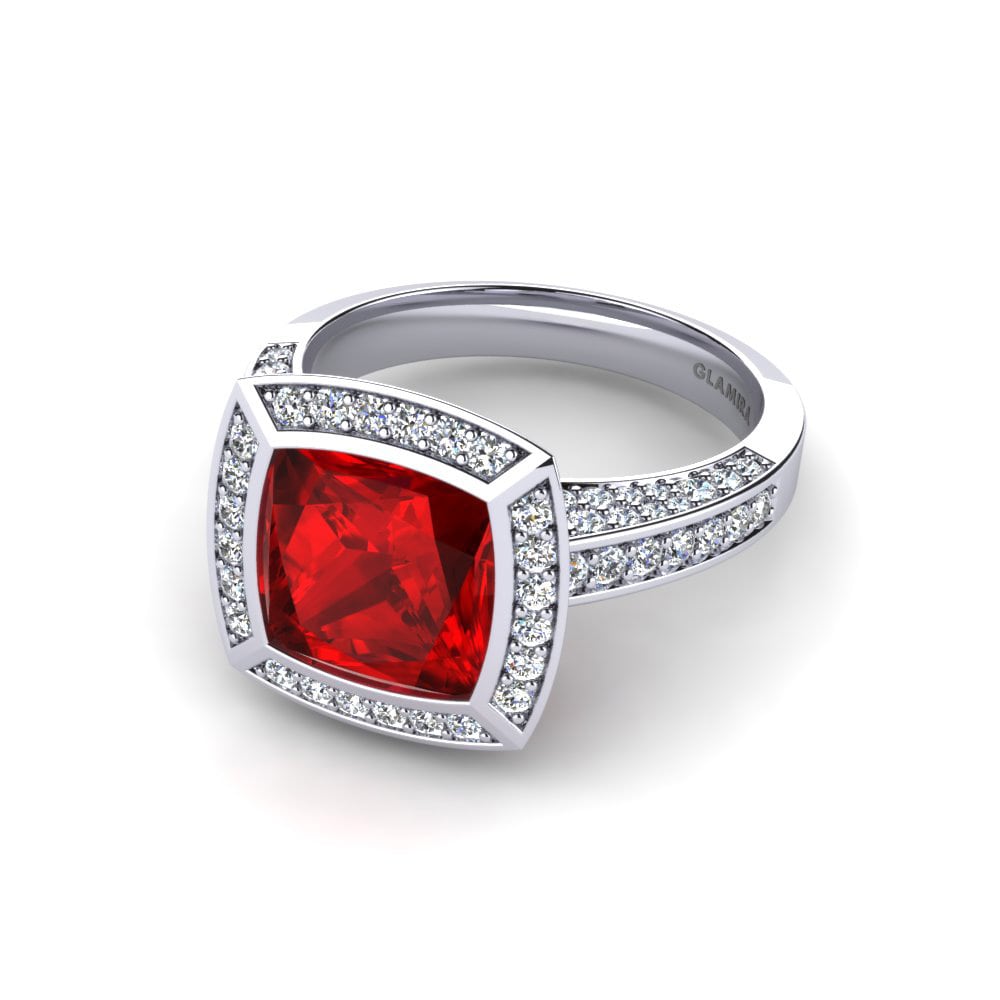 Ruby (Lab Created) Diamonds Ring Shelby