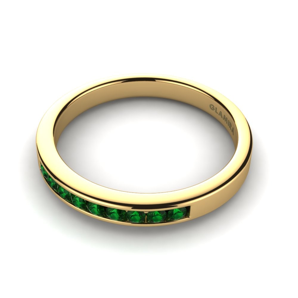14ct Yellow Gold Green Zirconia Ring Mila