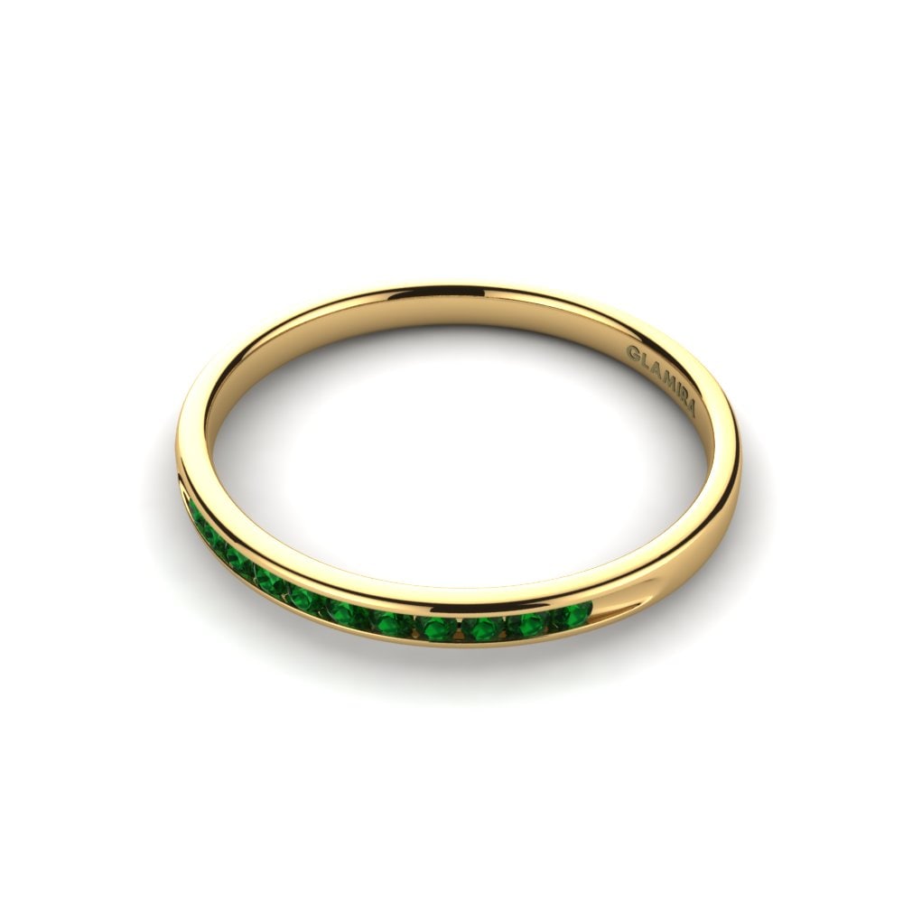 14ct Yellow Gold Green Zirconia Ring Stella