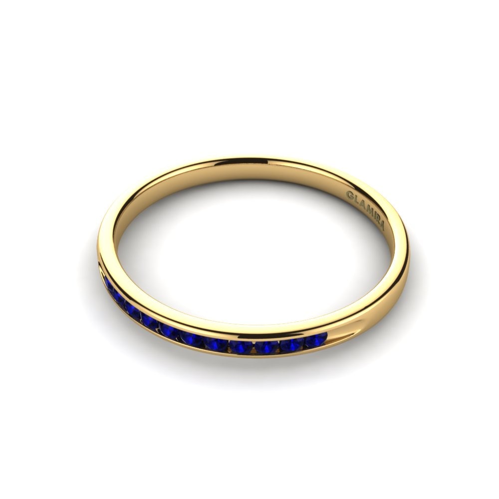 14ct Yellow Gold Dark Blue Zirconia Ring Stella