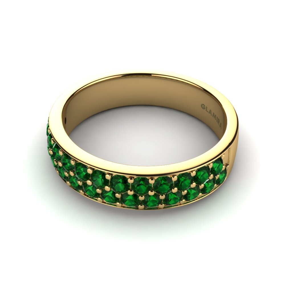 14ct Yellow Gold Green Zirconia Ring Scarlett