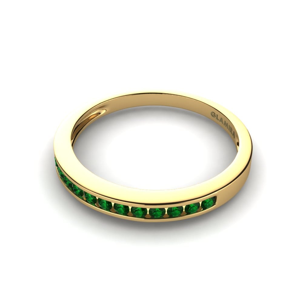 14ct Yellow Gold Green Zirconia Ring Olivia