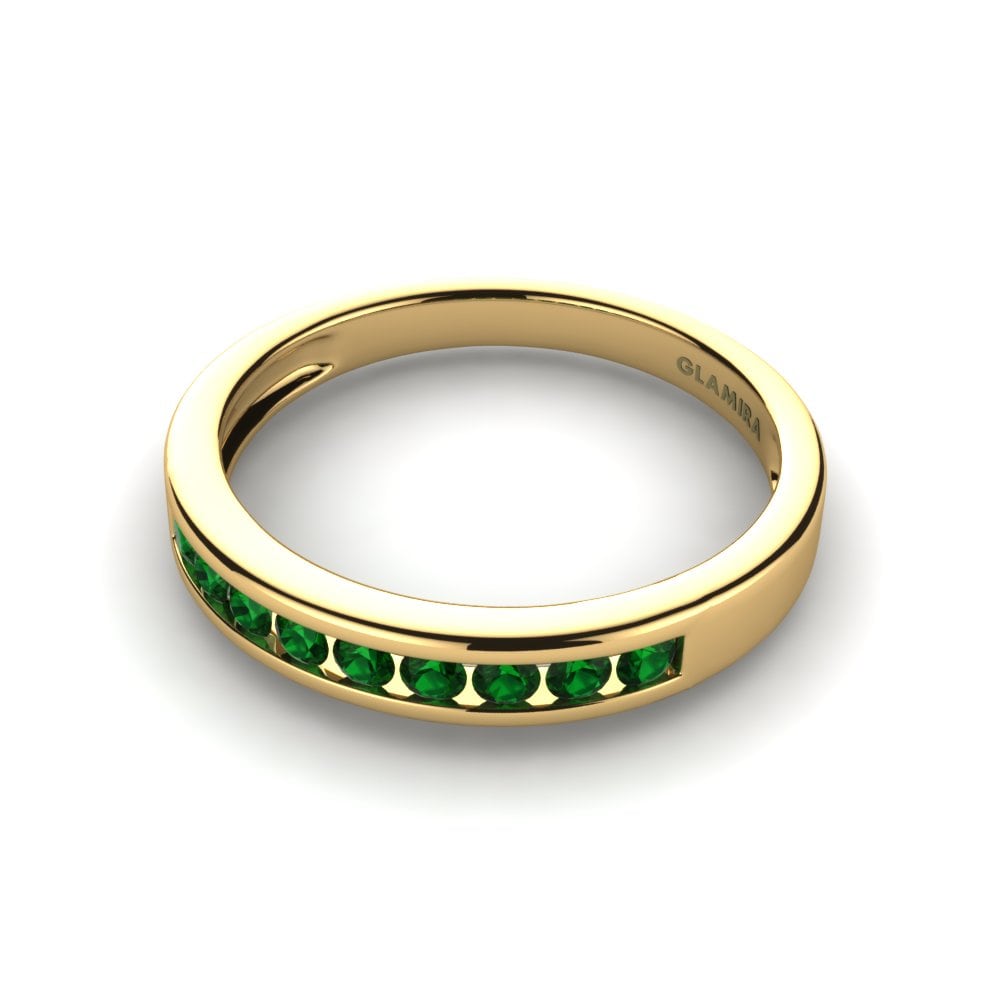14ct Yellow Gold Green Zirconia Ring Kaya