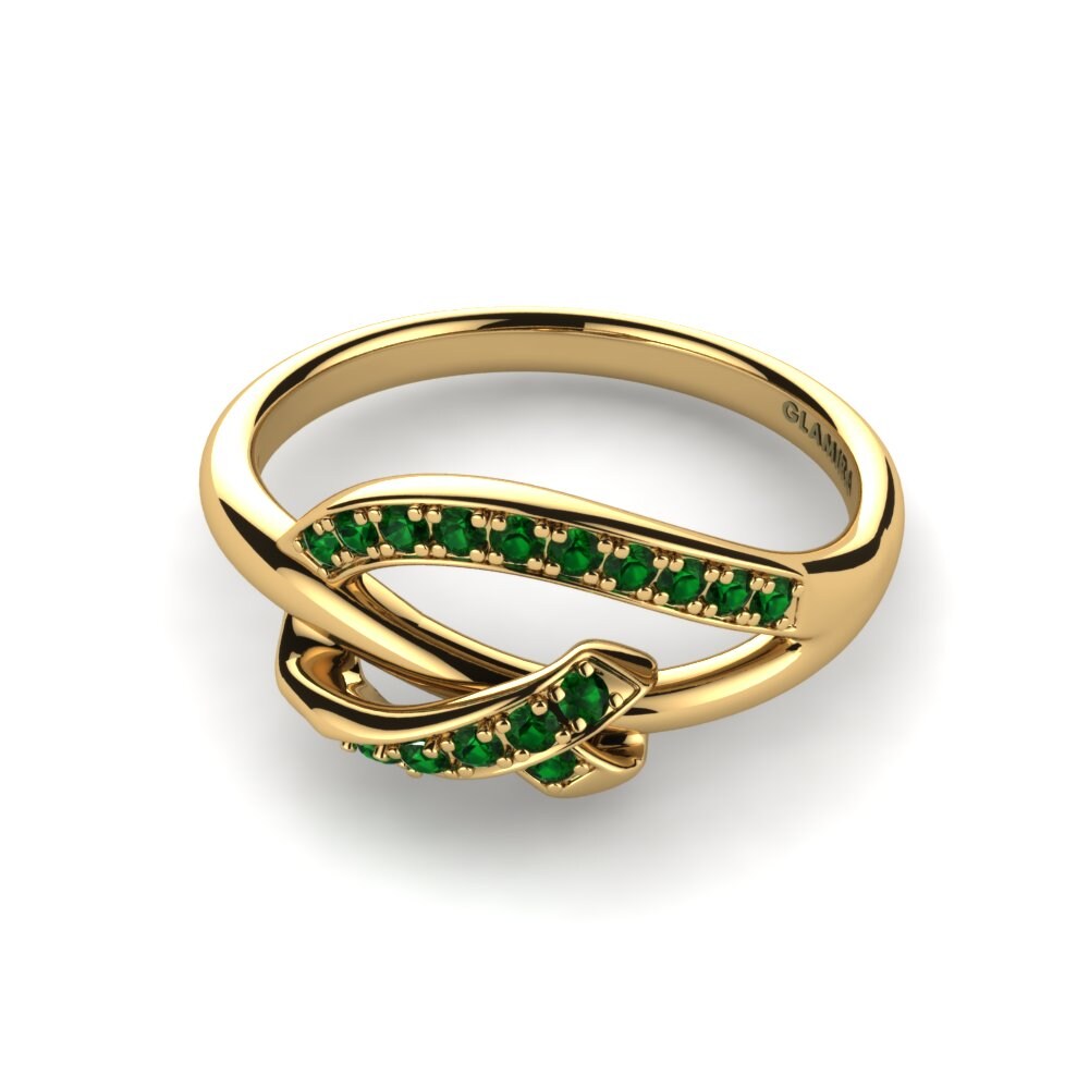 14ct Yellow Gold Green Zirconia Ring Odetta