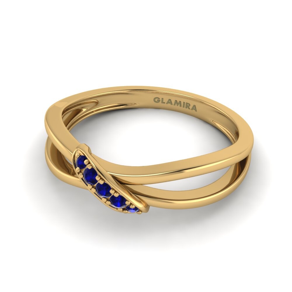 14ct Yellow Gold Dark Blue Zirconia Ring Adalyn