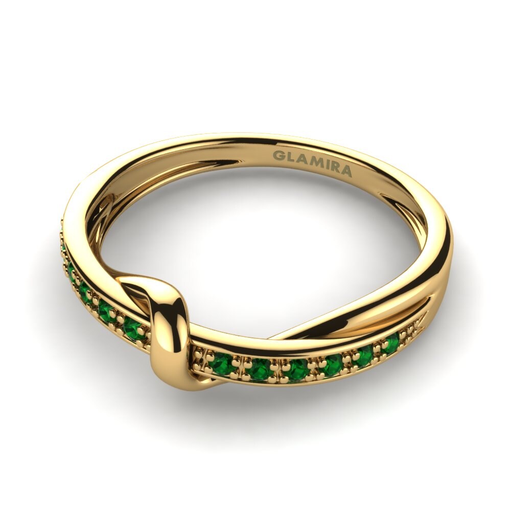14ct Yellow Gold Green Zirconia Ring Brooke