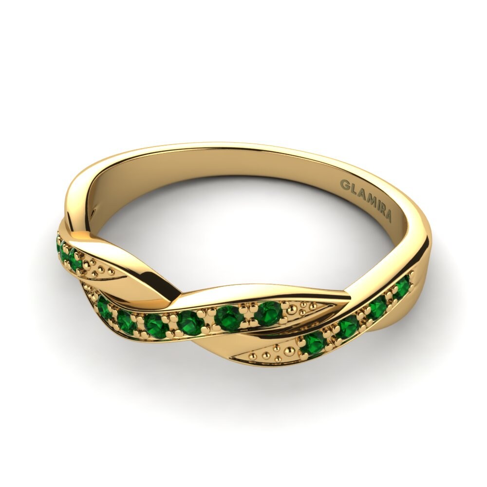 14ct Yellow Gold Green Zirconia Ring Megan