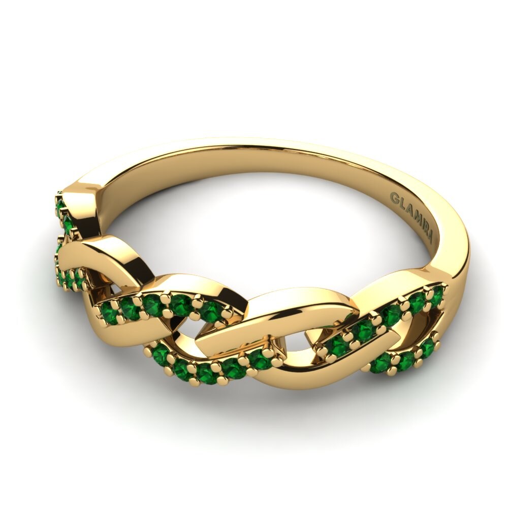 14ct Yellow Gold Green Zirconia Ring Gabrielle