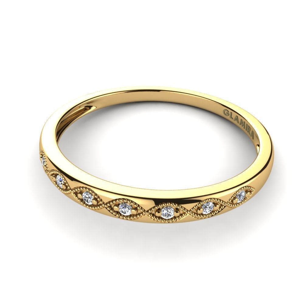 14ct Yellow Gold Moissanite Ring Angelina