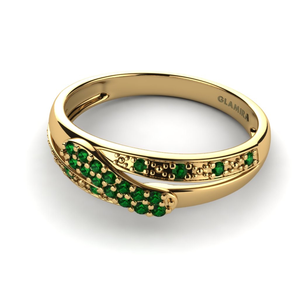 14ct Yellow Gold Green Zirconia Ring Keshia