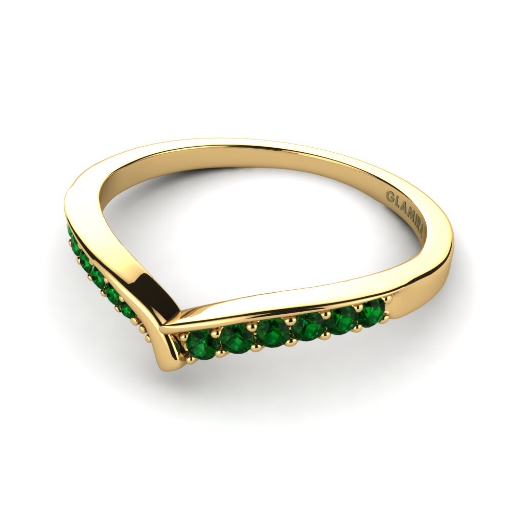 14ct Yellow Gold Green Zirconia Ring Rosalie