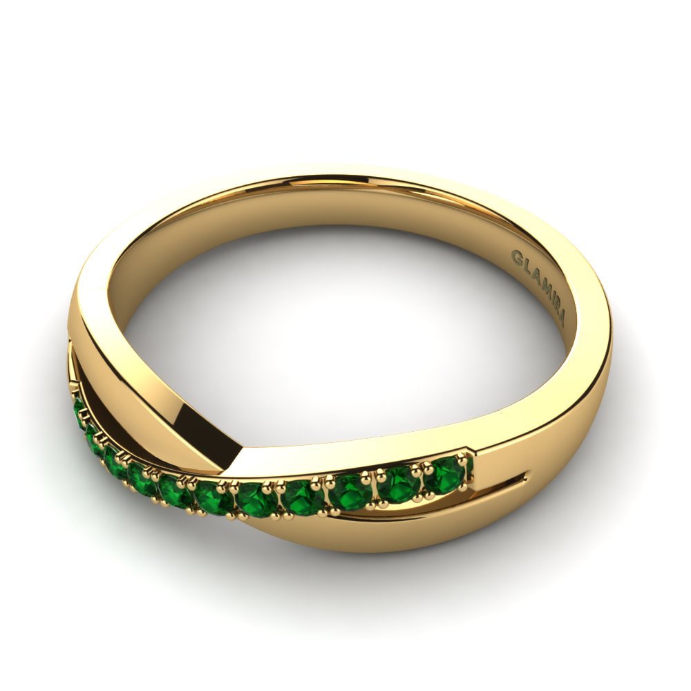 14ct Yellow Gold Green Zirconia Ring Jane