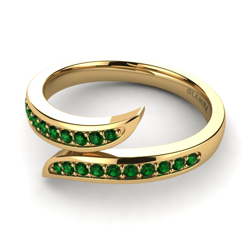 14ct Yellow Gold Green Zirconia Ring Dalila