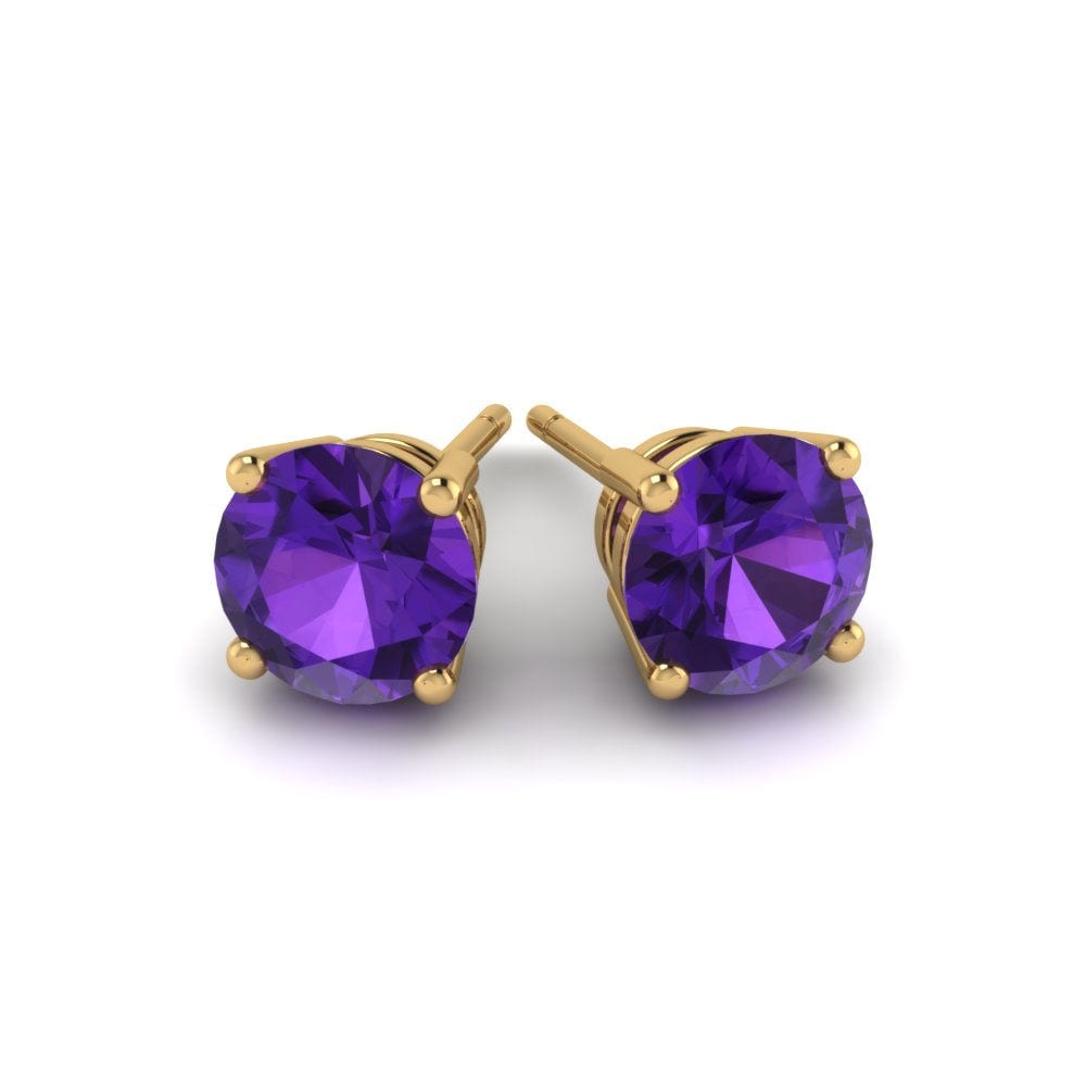 14k Oro Amarillo Amatista Pendiente de mujer Louisa