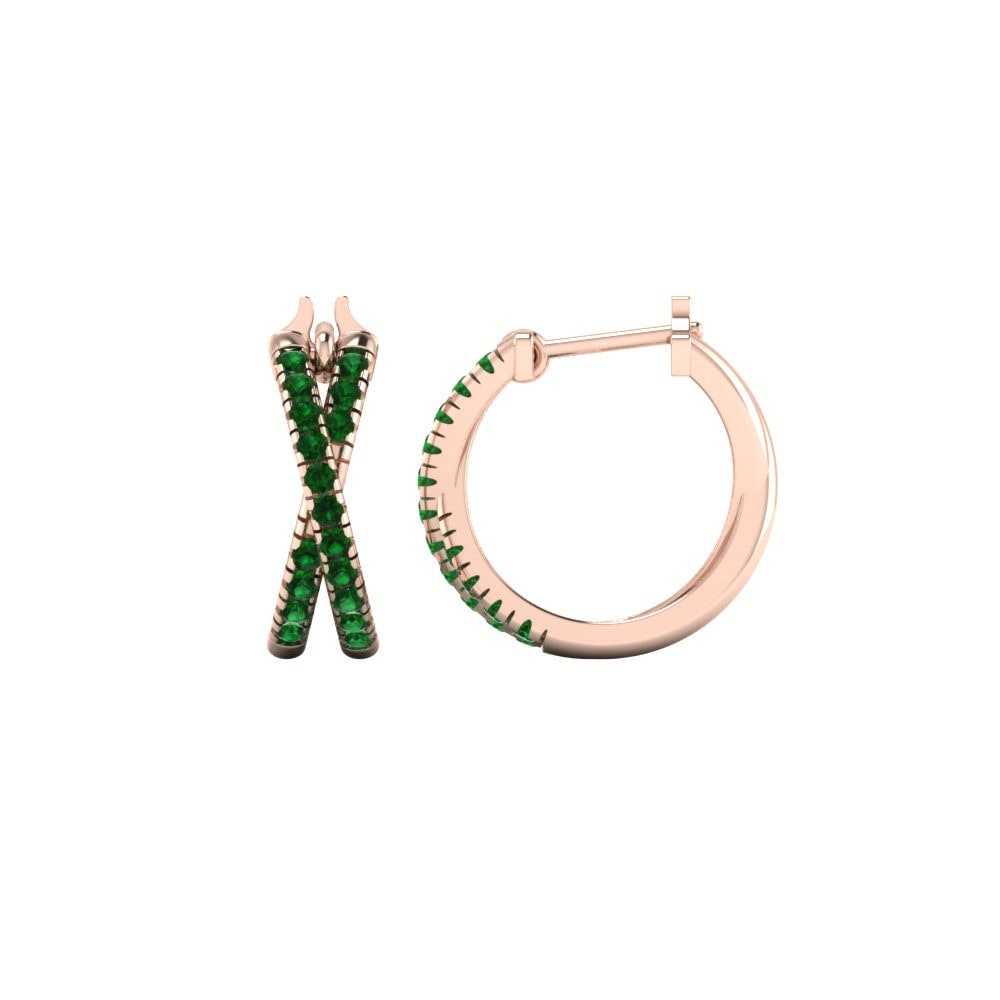 14k Oro Rosa Circonita Verde Pendiente de mujer Melissa