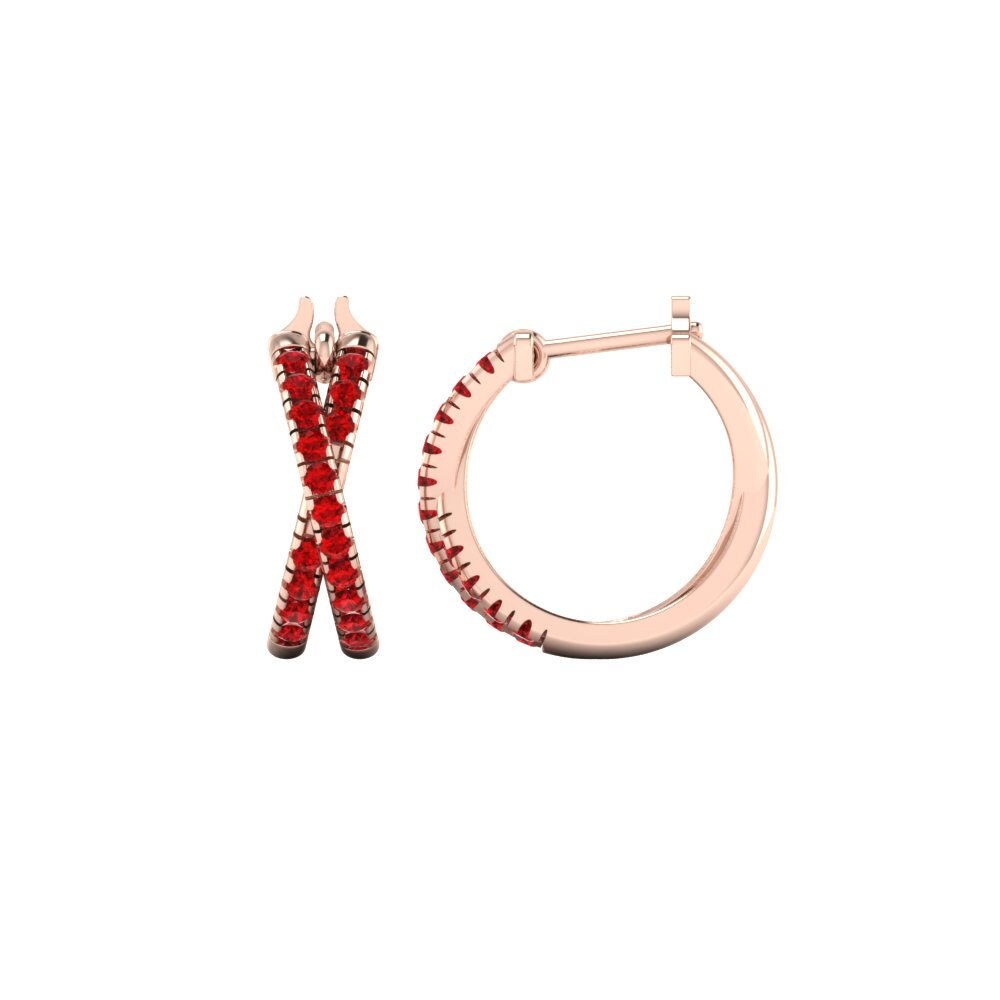 14k Oro Rosa Circonita Roja Pendiente de mujer Melissa