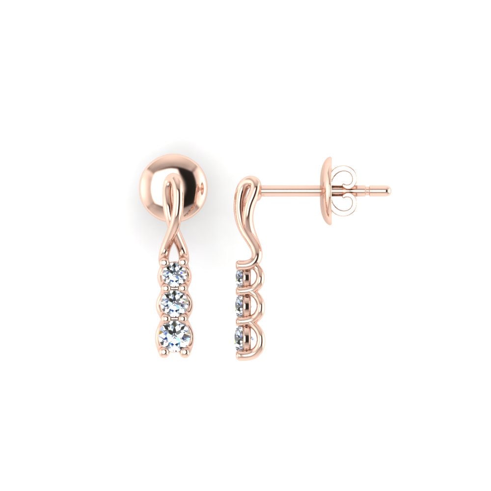 Oro Rosso 750 Zaffiro Bianco Orecchino da donna Romy