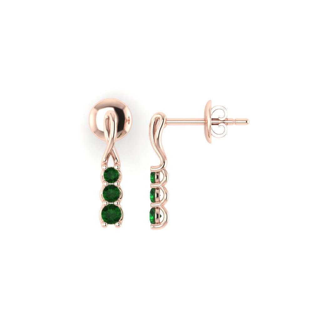 레드-14k 에메랄드 Ohrstecker Romy