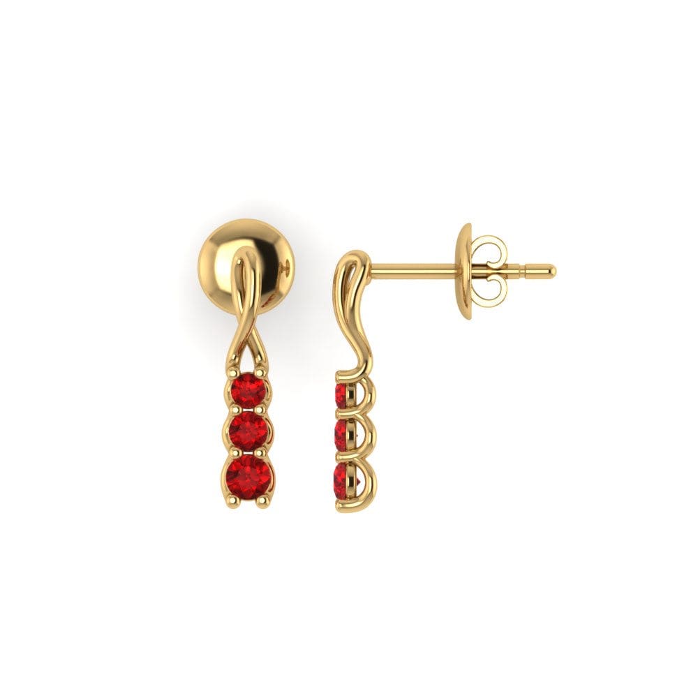 9ct Yellow Gold Ruby Women's Earring Romy