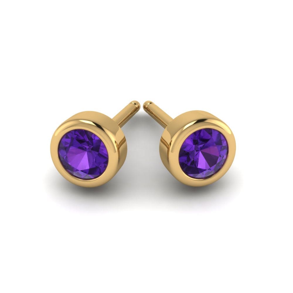 14k Oro Amarillo Amatista Pendiente de mujer Anna
