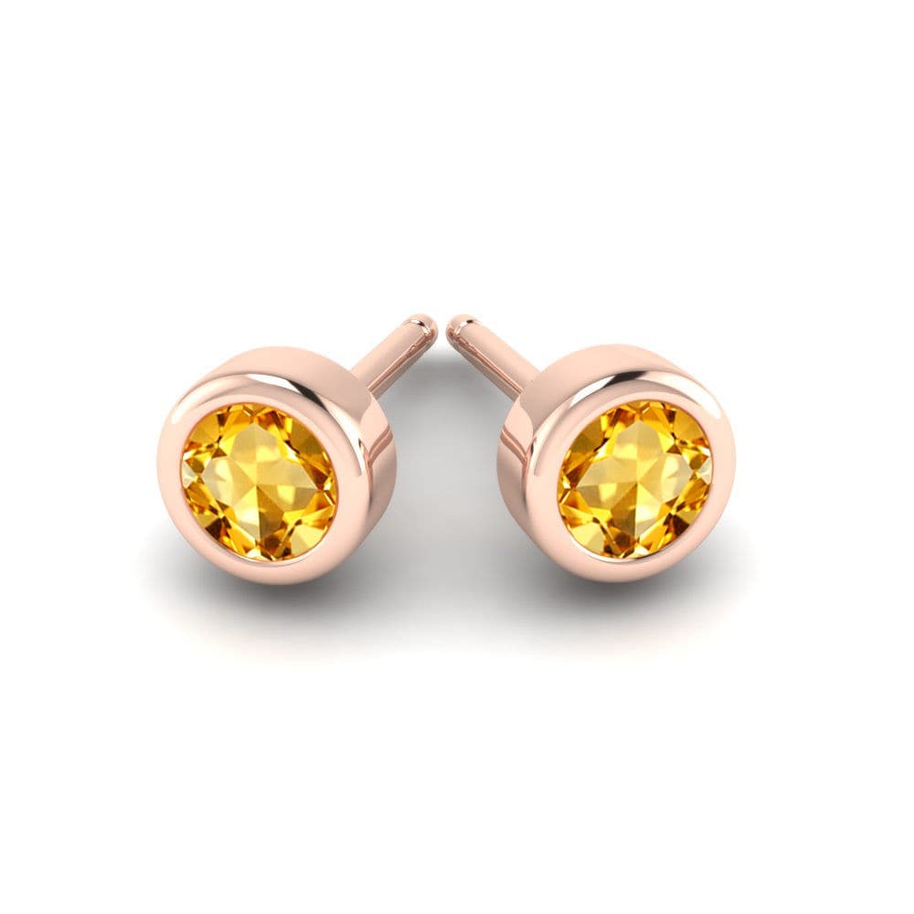 14K Rood Goud Citrien Dames Oorbellen Anna