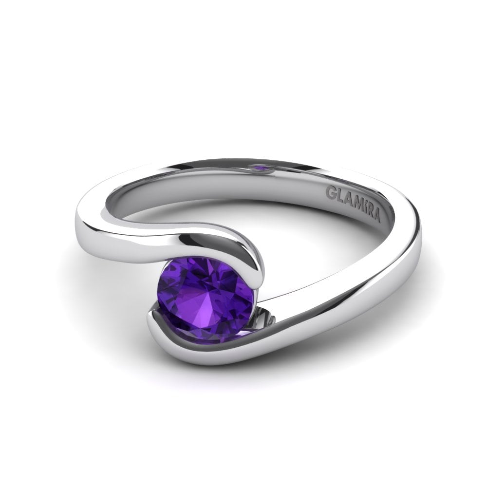 Améthyste Bague de fiançailles Bridal Luxuy 0.5crt