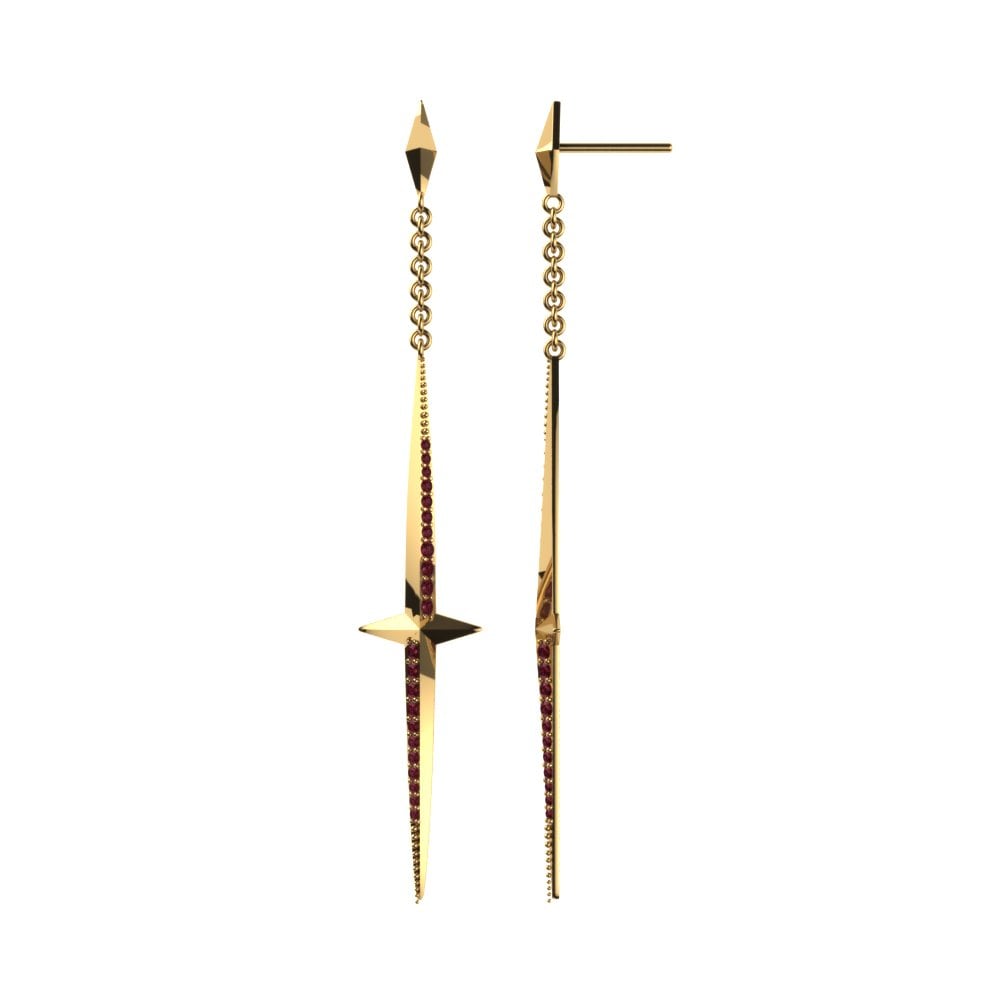 18k Oro Amarillo Granate Pendiente de mujer Lucienne