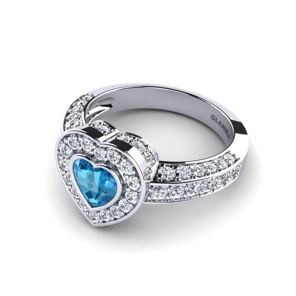 Blauer Topas Verlobungsring Claudia
