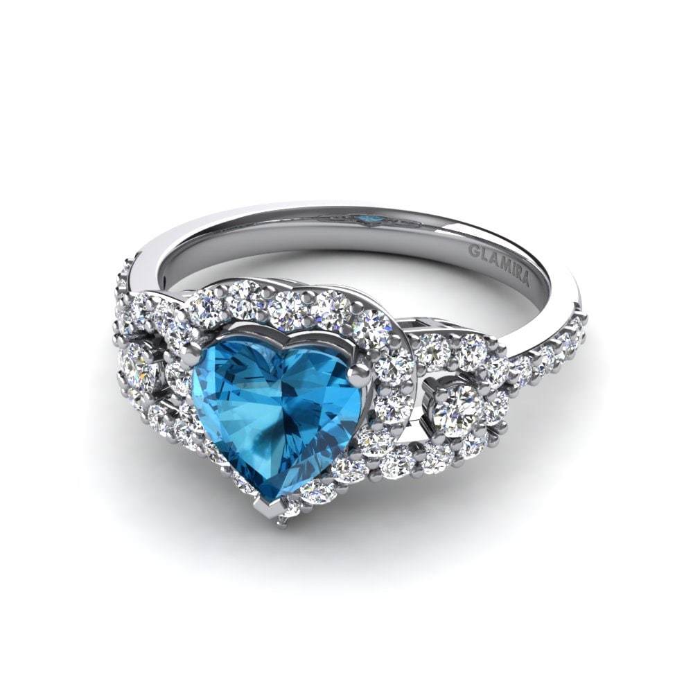 Blauer Topas Verlobungsring Eva