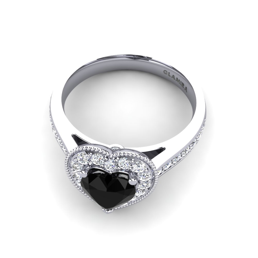 18k Oro Blanco Anillo de compromiso Emily