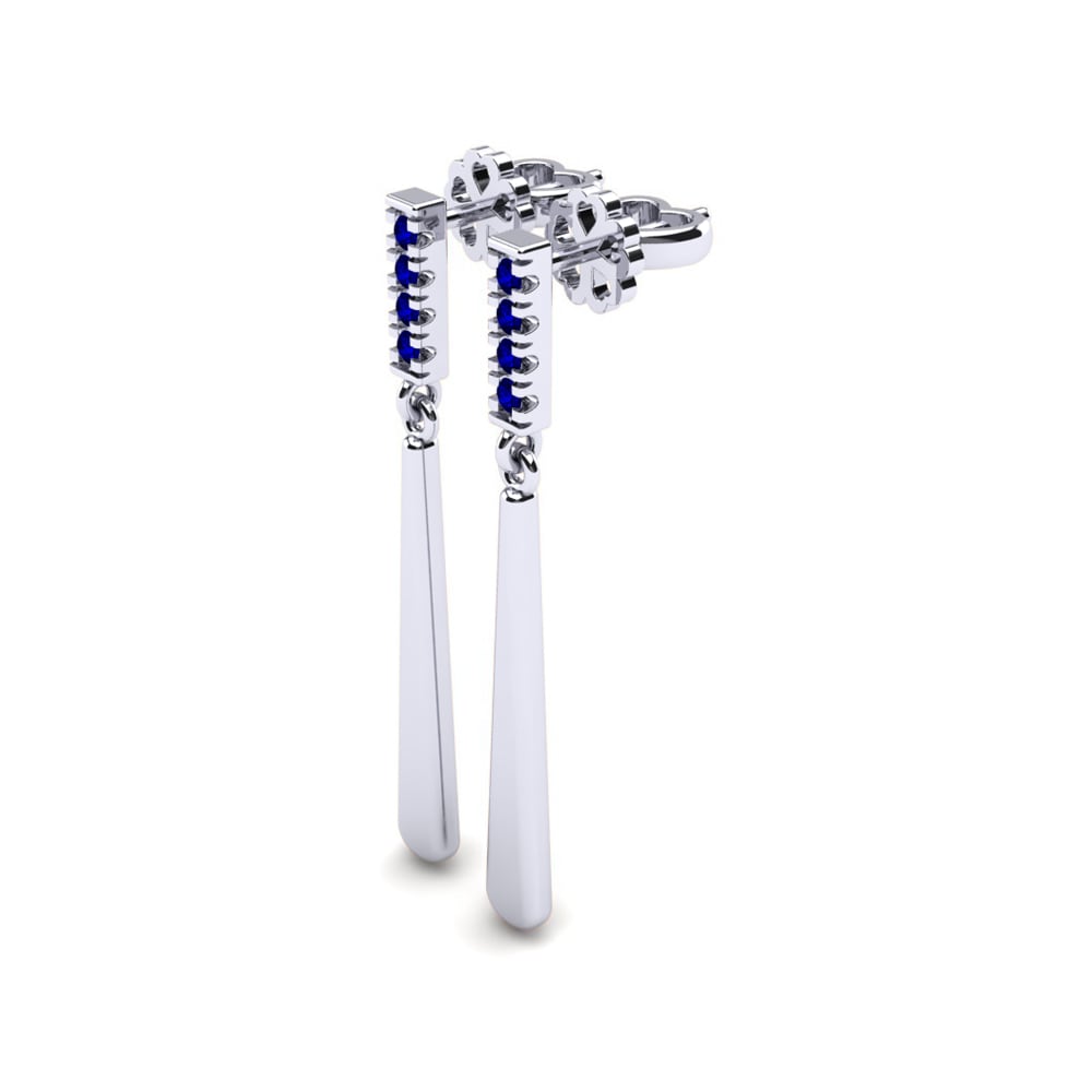 Dark Blue Zirconia Women's Earring Miwate