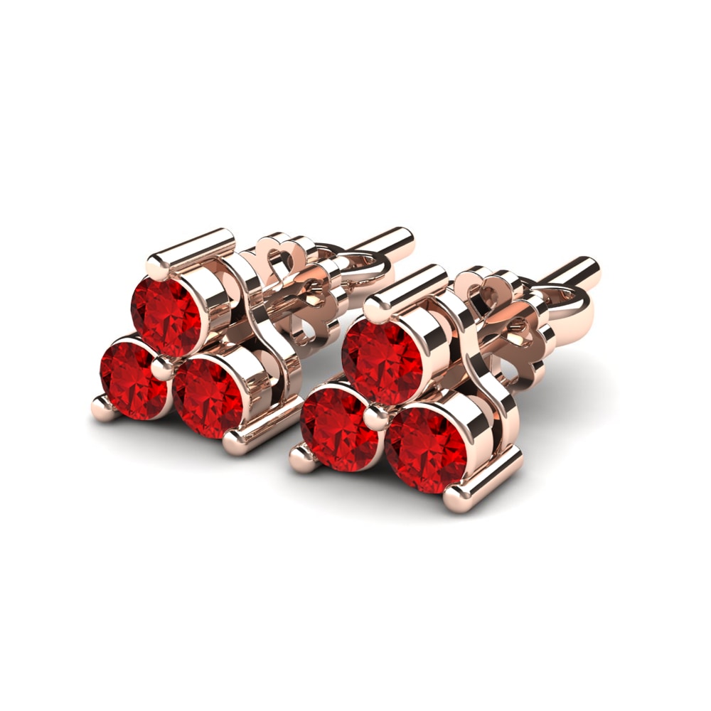Đá Zirconia Đỏ Bông tai nữ Piedras