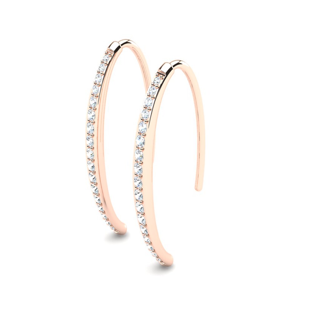 18K Rose Gold Earring Pluma