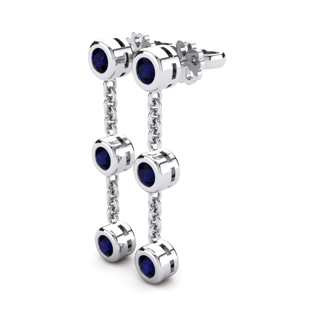 Dark Blue Zirconia Women's Earring Brillar