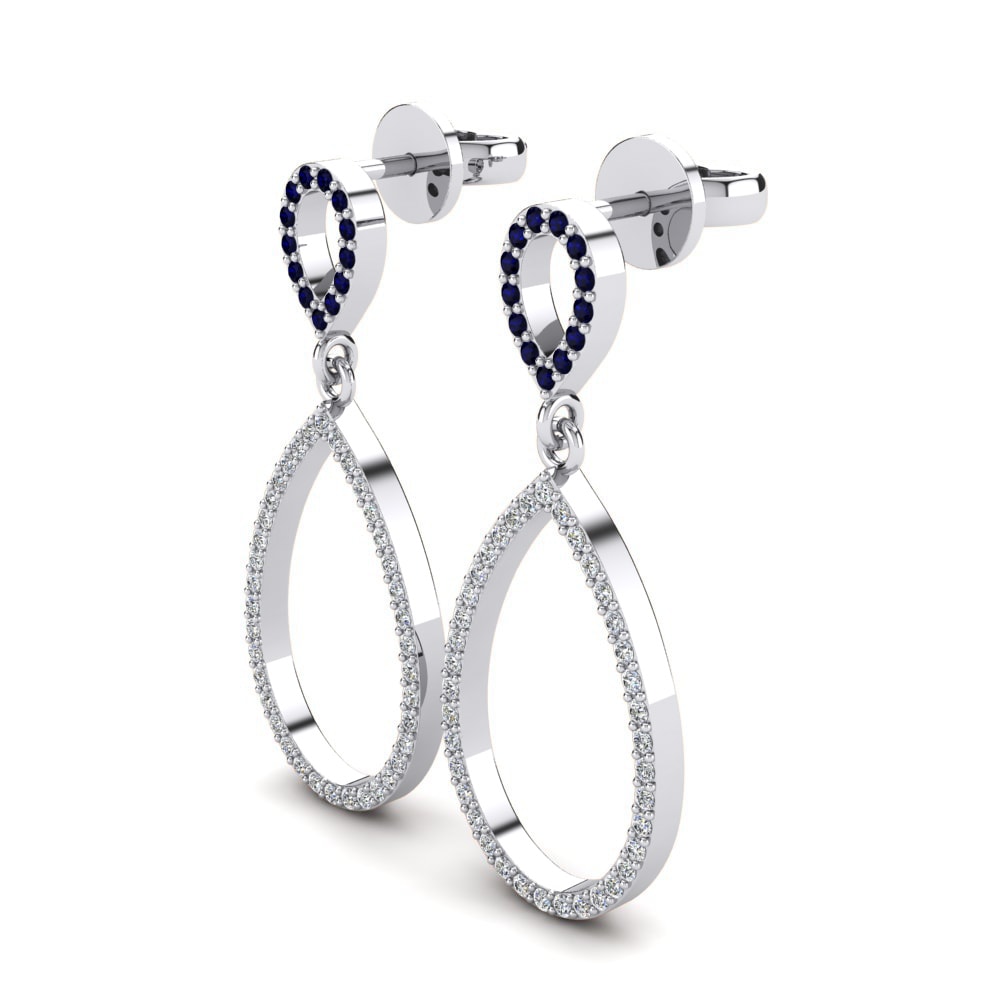 Dark Blue Zirconia Women's Earring Cuerda