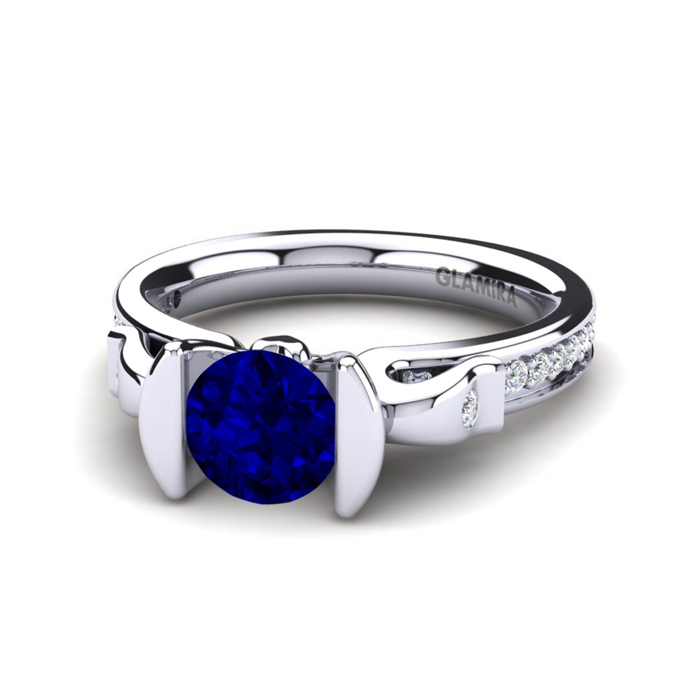 Circonita Azul Oscuro Anillo de compromiso Daffodil